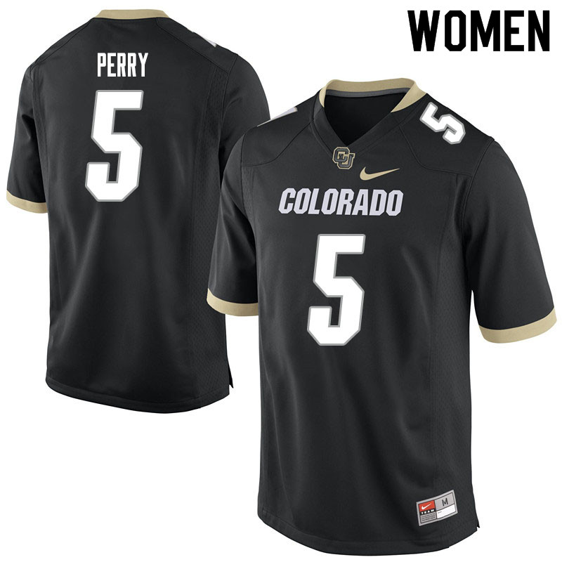 Women #5 Mark Perry Colorado Buffaloes College Football Jerseys Sale-Black - Click Image to Close